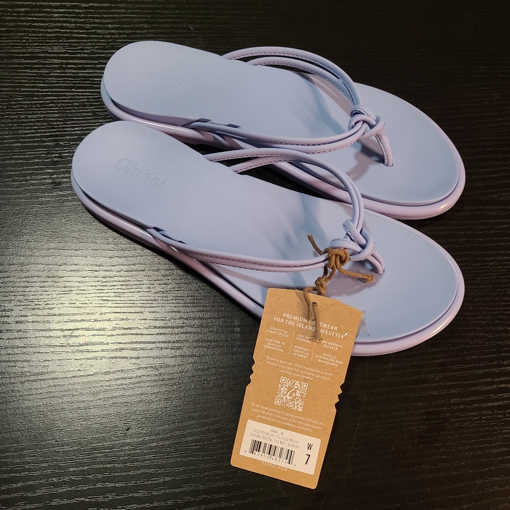 NWT OluKai AKA Sandals Cloud Blue Size 7 - Picture 9 of 9